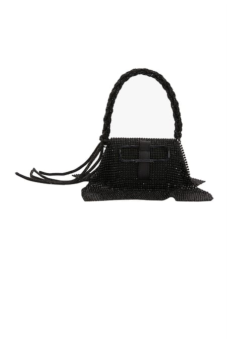 Shop Outhouse Black Crystals Siren Embellished Furbie at Aza Fashions Shop_Outhouse_Black Crystals Siren Embellished Furbie _at_Aza_Fashions