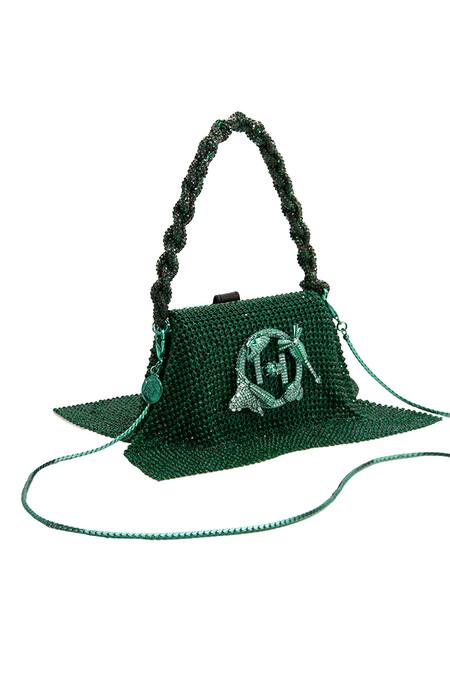 Buy Outhouse Green Crystals Kelly Embellished Furbie Online at Aza Fashions Buy_Outhouse_Green Crystals Kelly Embellished Furbie _Online_at_Aza_Fashions