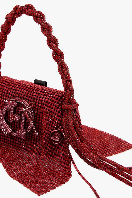 Shop Outhouse Red Crystals, Brooches Promiscuous Studded Furbie Online at Aza Fashions Shop_Outhouse_Red Crystals, Brooches Promiscuous Studded Furbie _Online_at_Aza_Fashions