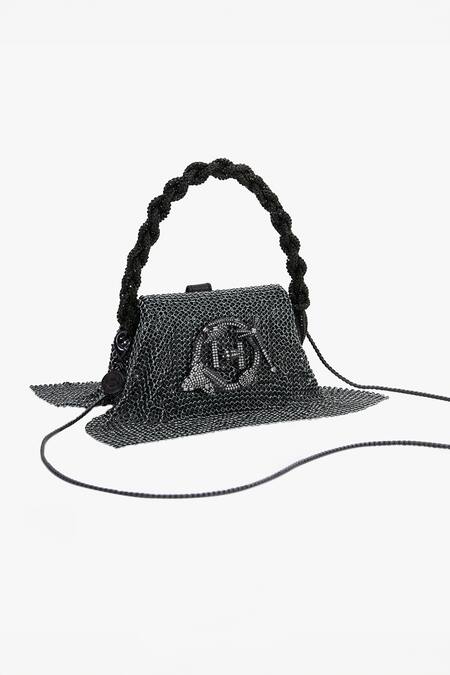 Outhouse_Grey Crystals Studded Furbie _Online_at_Aza_Fashions