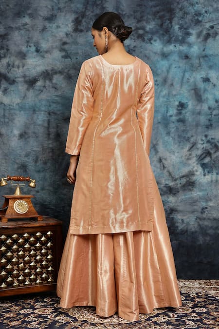 Musal Pehli Rasam Banarasi Silk Embroidered Kurta & Palazzo Set 