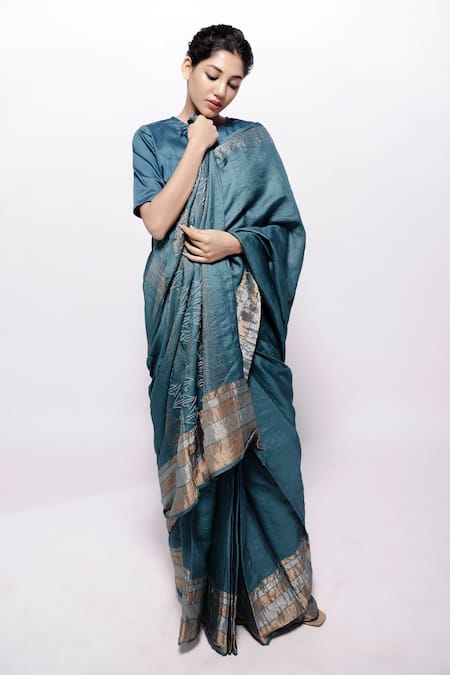 Bihart Tarangini Wild Silk Saree With Unstitched Blouse Piece 