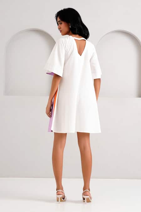 Shop Madder Much Multi Color Handloom Cotton Sequins Brooklyn Spotted Tiger Embroidered Dress at Aza Fashions Shop_Madder Much_Multi Color Handloom Cotton Sequins Brooklyn Spotted Tiger Embroidered Dress _at_Aza_Fashions