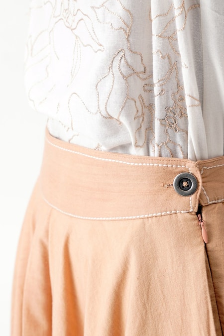 Shop Madder Much White , Handloom Cut Jane Floral Embroidered Shirt With Skirt Online at Aza Fashions Shop_Madder Much_White , Handloom Cut Jane Floral Embroidered Shirt With Skirt _Online_at_Aza_Fashions