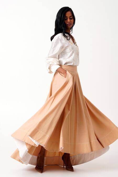 Buy Madder Much White , Handloom Cut Jane Floral Embroidered Shirt With Skirt Buy_Madder Much_White , Handloom Cut Jane Floral Embroidered Shirt With Skirt