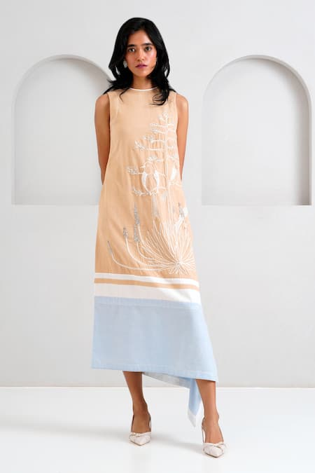 Madder Much Chase Midtown Embroidered Asymmetric Dress 