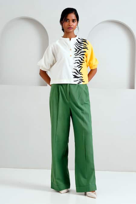 Madder Much Terra Spotted Tiger Embroidered Boxy Top 