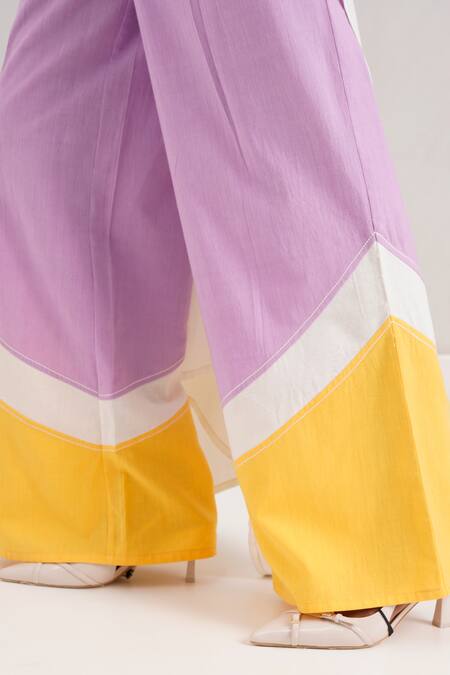 Madder Much_Purple Handloom Cotton Embroidery Rabi Troop Woven Pant _Online_at_Aza_Fashions