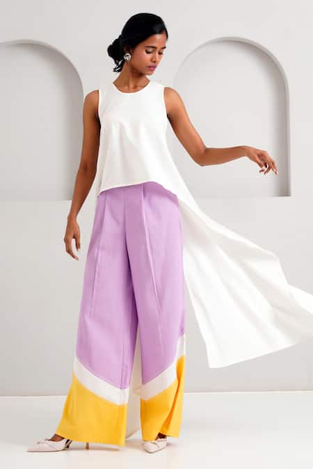 Buy_Madder Much_Purple Handloom Cotton Embroidery Rabi Troop Woven Pant _Online_at_Aza_Fashions