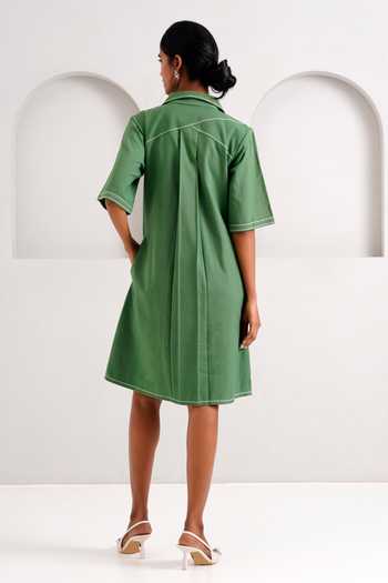 MADDER MUCH Taiwo Floral Bird Embroidered Shirt Dress 