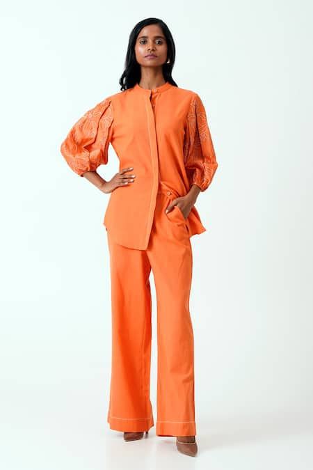 Madder Much Sunset Oba Embroidered Top With Pant 