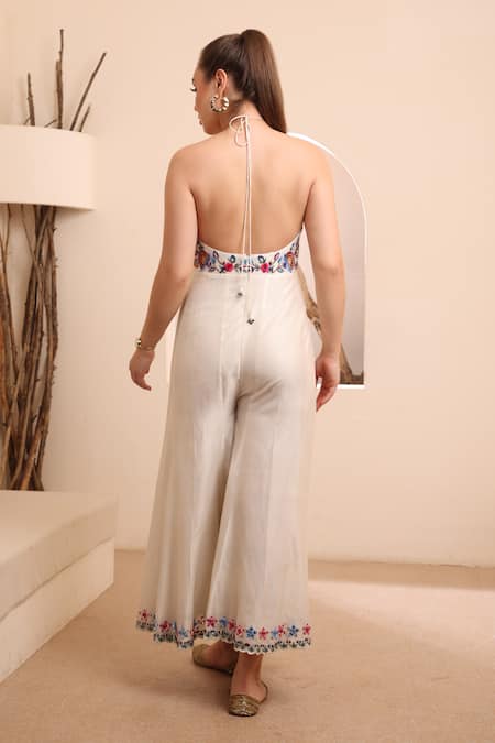 Ishram Couture Kama Floral Embroidered Jumpsuit 