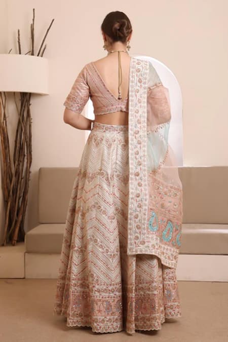 Ishram Couture Ras Floral Embroidered Lehenga Set 