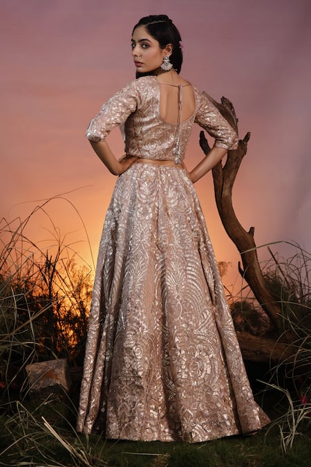 Ishram Couture Bhawani Gota Embroidered Lehenga Set 