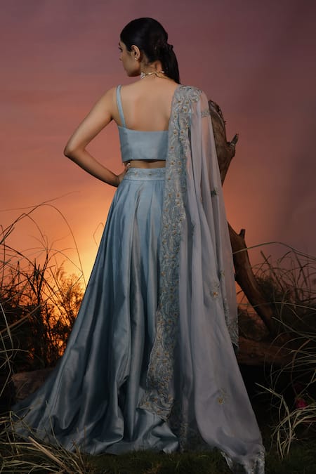 Ishram Couture Ekanya Floral Embroidered Lehenga Set 