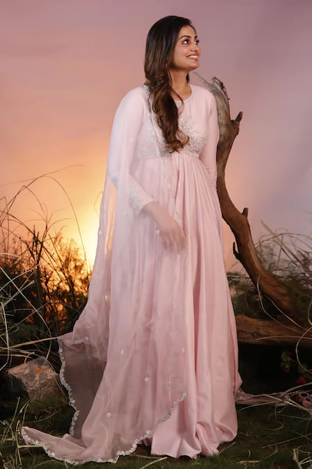 Ishram Couture Kriya Hand Embroidered Anarkali With Dupatta 