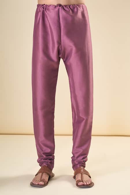 Arihant Rai Sinha_Purple Silk Sequins, Embroidery Floral Thread Classic Kurta With Pyjama _at_Aza_Fashions