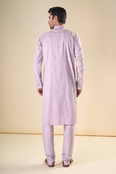 Shop Arihant Rai Sinha Purple , Satin Mirrors, Geometric Straight Kurta With Pyjama at Aza Fashions Shop_Arihant Rai Sinha_Purple , Satin Mirrors, Geometric Straight Kurta With Pyjama_at_Aza_Fashions