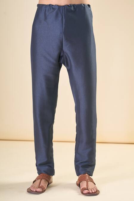 Buy_Arihant Rai Sinha_Black , Satin Embroidery, Sequins Floral Yoke Kurta With Pyjama