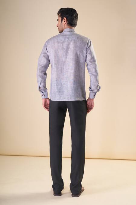 Shop Arihant Rai Sinha Green Cotton Abstract Checks Print Short Kurta at Aza Fashions Shop_Arihant Rai Sinha_Green Cotton Abstract Checks Print Short Kurta_at_Aza_Fashions