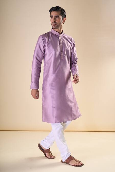 Shop Arihant Rai Sinha Purple , Satin Embroidery Thread Detailed Neck Kurta Online at Aza Fashions Shop_Arihant Rai Sinha_Purple , Satin Embroidery Thread Detailed Neck Kurta_Online_at_Aza_Fashions