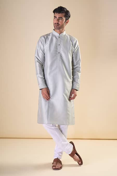 Aryavir Malhotra Thread Detailed Neck Straight Kurta 