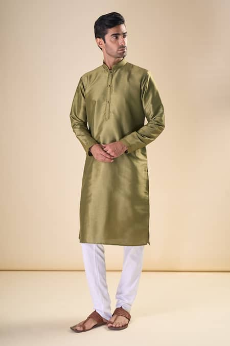 Aryavir Malhotra Band Collar Straight Kurta 