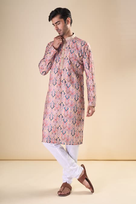 Aryavir Malhotra Geometric Pattern Straight Kurta 