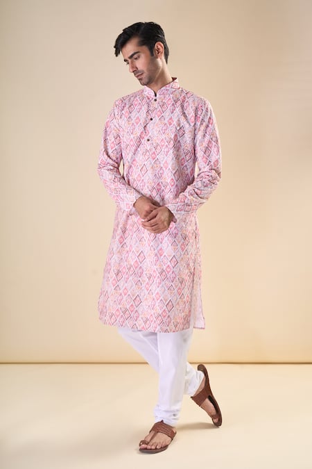 Aryavir Malhotra Straight Cotton Kurta 