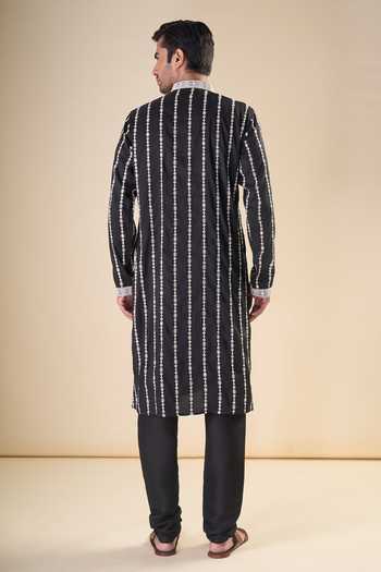 Arihant Rai Sinha Mirror Work Embroidered Straight Kurta With Pyjama 