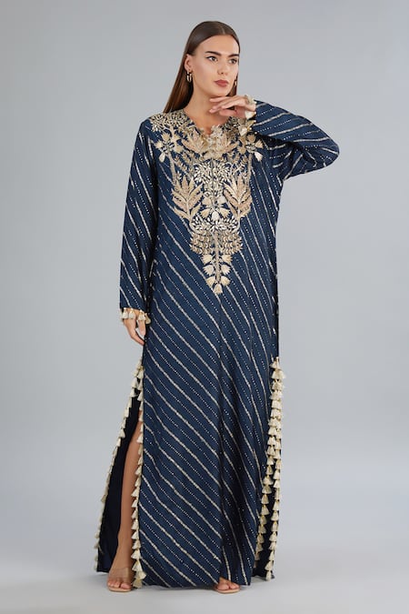 Payal Singhal Floral Hand Embroidered Kaftan 