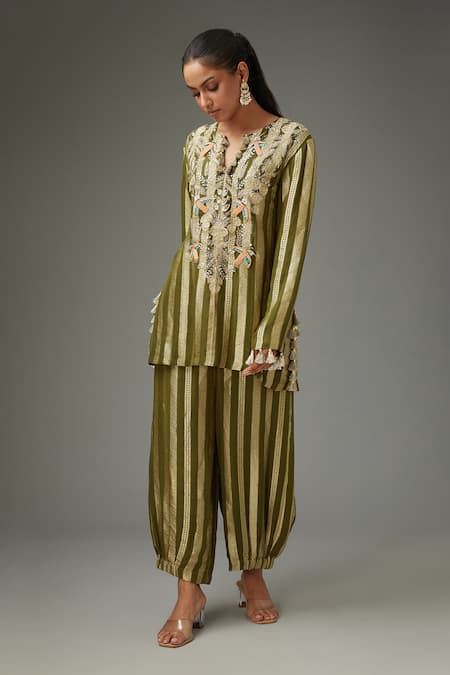 Payal Singhal Brocade Panelled Kurta With Pant 