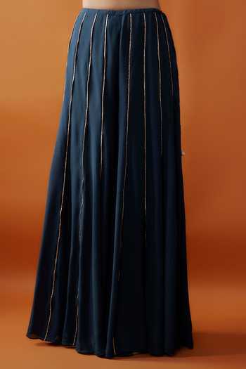 Payal Singhal Blue Organza, Georgette Cut Work, Zari, Flower Vine Kurta Sharara Set Online at Aza Fashions Payal Singhal_Blue Organza, Georgette Cut Work, Zari, Flower Vine Kurta Sharara Set _Online_at_Aza_Fashions