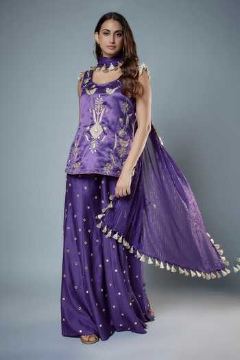 Payal Singhal Floral Birds Embroidered Kurta Sharara Set 