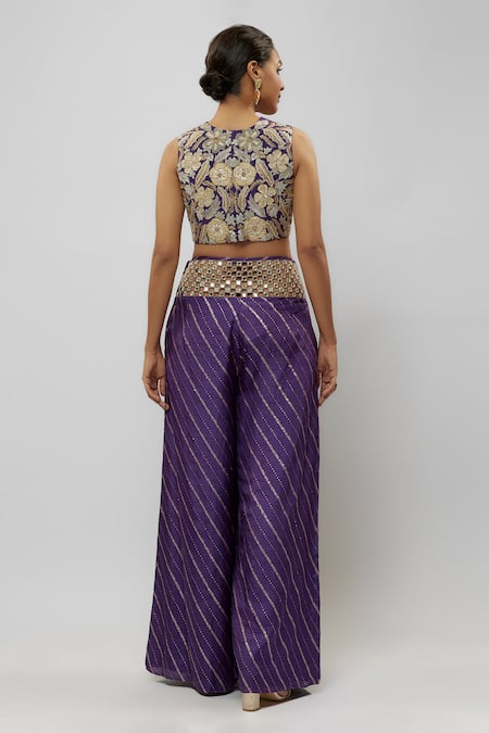 Payal Singhal Blossom Embroidered Choli With Palazzo 