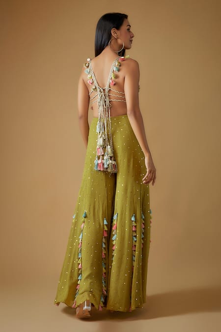 Payal Singhal Safari Embroidered Back Tie Up Choli With Sharara 