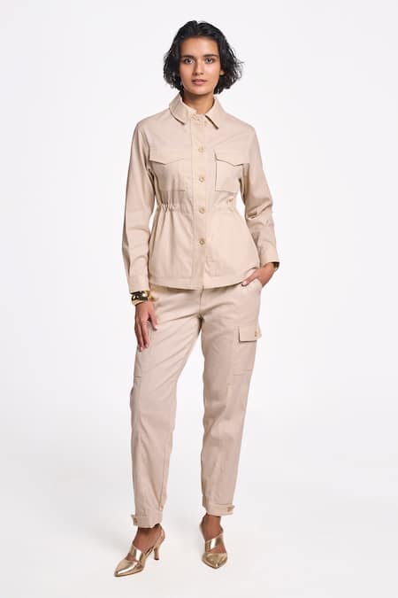 Terra Luna Alya Side Ruched Solid Shirt 