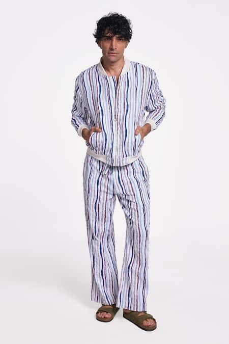 Terra Luna Multi Color Handloom Cotton Striped Tao Pant Online at Aza Fashions Terra Luna_Multi Color Handloom Cotton Striped Tao Pant _Online_at_Aza_Fashions