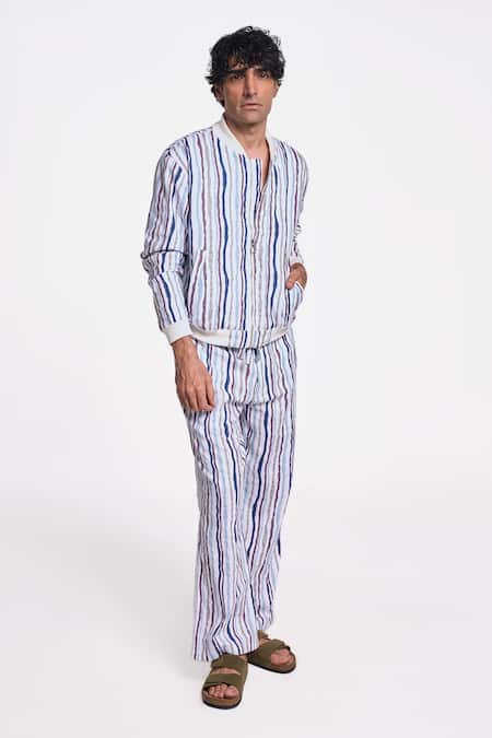 Buy Terra Luna Multi Color Handloom Cotton Striped Tao Pant Online at Aza Fashions Buy_Terra Luna_Multi Color Handloom Cotton Striped Tao Pant _Online_at_Aza_Fashions