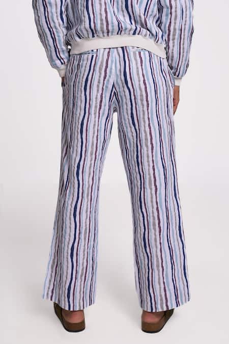 Shop Terra Luna Multi Color Handloom Cotton Striped Tao Pant Online at Aza Fashions Shop_Terra Luna_Multi Color Handloom Cotton Striped Tao Pant _Online_at_Aza_Fashions