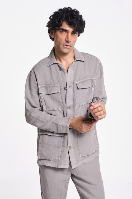 Terra Luna Felis Flap Pocket Button Down Shirt 