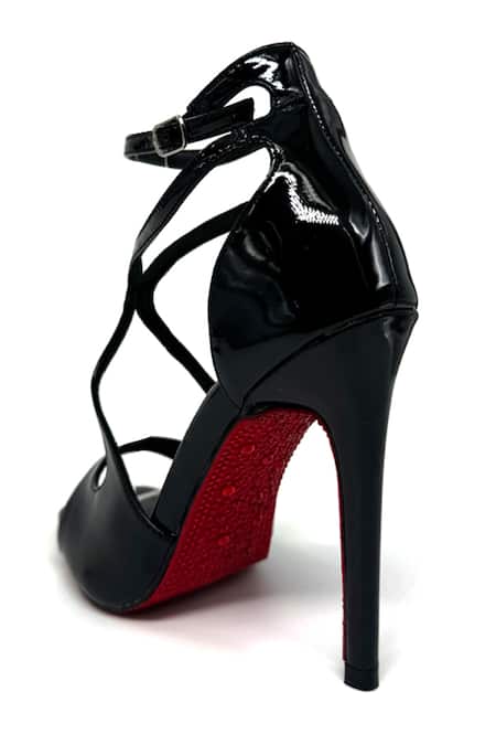 Elleganti_Black Crystals Sangria Strappy Heels _Online_at_Aza_Fashions