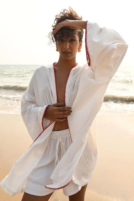 Shop Nirvanaa Ryan Embroidered Overlay Shirt 