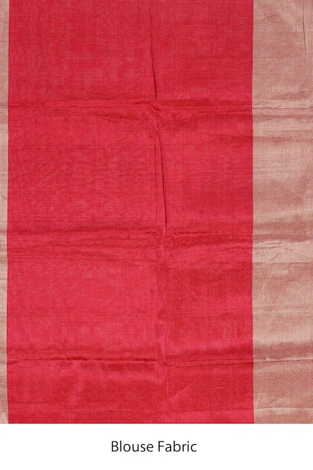 Zal From Benaras_Grey Chanderi Zari Stripe Woven Saree With Unstitched Blouse Piece _Online_at_Aza_Fashions