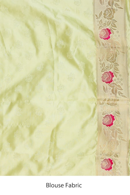Zal From Benaras Cream Silk Zari, Embroidery Flower Woven Saree With Unstitched Blouse Piece Online at Aza Fashions Zal From Benaras_Cream Silk Zari, Embroidery Flower Woven Saree With Unstitched Blouse Piece _Online_at_Aza_Fashions