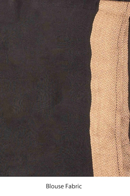 Zal From Benaras_Black Organza, Silk Zari Tree Border Woven Saree With Unstitched Blouse Piece _Online_at_Aza_Fashions