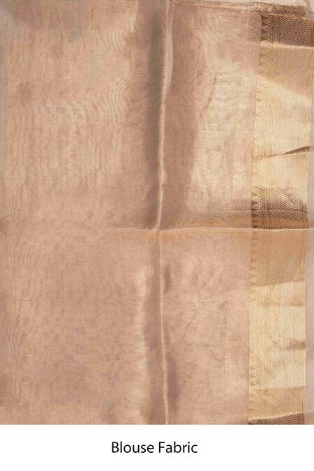 Zal From Benaras_Gold Tissue, Silk Pure Saree With Unstitched Blouse Piece_Online_at_Aza_Fashions