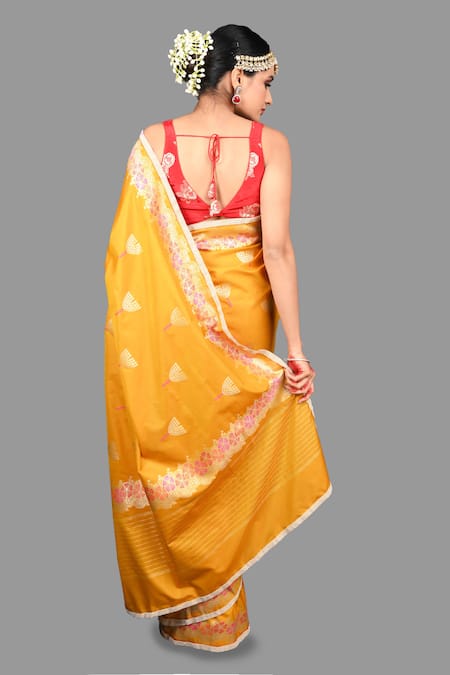 Zal From Benaras Pure Katan Silk Woven Saree With Unstitched Blouse Piece 