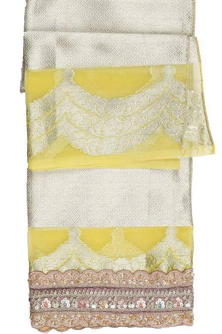 Zal From Benaras Multi Color Tissue, Silk Pearls, Sequins And Thread Embroidered Saree With Blouse Online at Aza Fashions Zal From Benaras_Multi Color Tissue, Silk Pearls, Sequins And Thread Embroidered Saree With Blouse_Online_at_Aza_Fashions