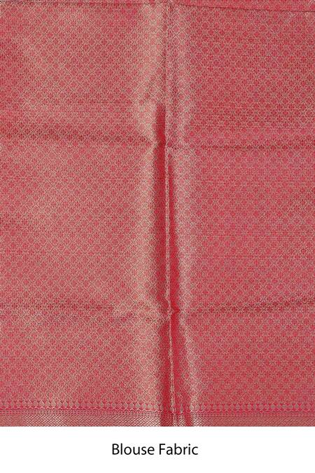 Zal From Benaras_Pink Kota Doria, Silk Kora Saree With Unstitched Blouse Piece_Online_at_Aza_Fashions